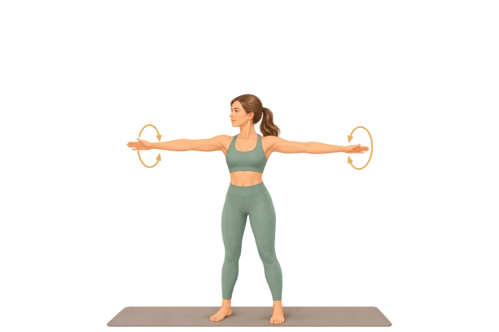 Arm circles and reach.