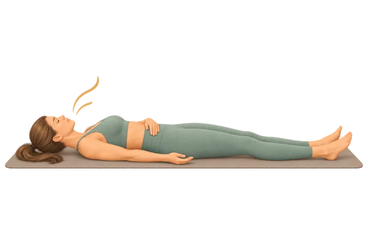 Breathing on your back.